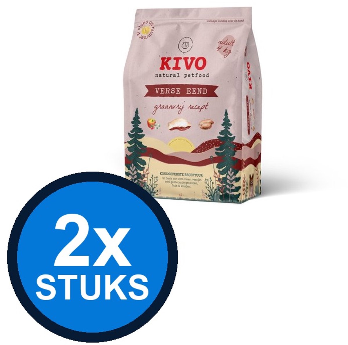 Kivo Kivo Verse Eend Graanvrij - Hondenvoer - 4kg