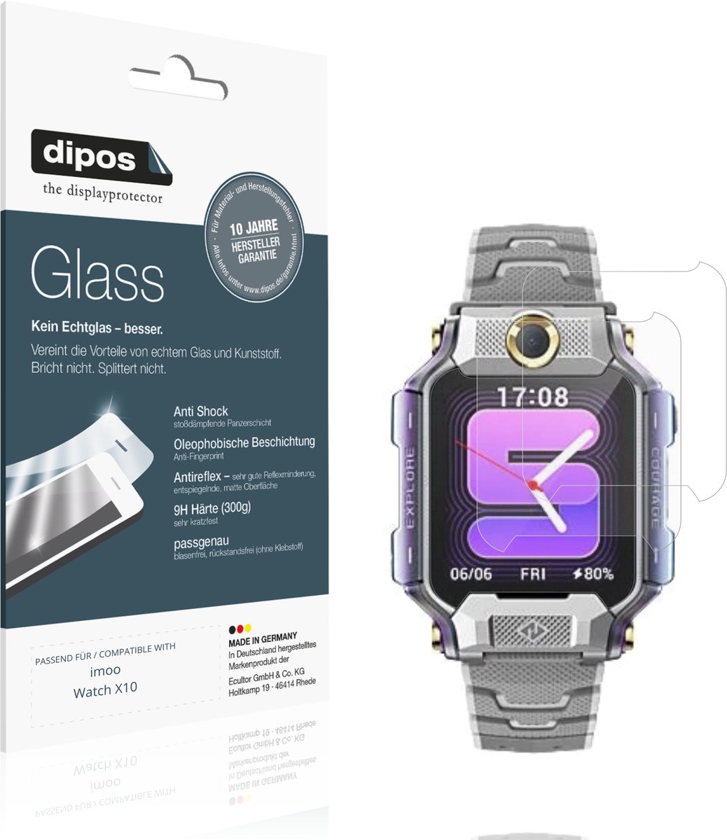 dipos – 2x Matte Pantserfolie geschikt voor imoo Watch X10 | 9H Screenprotector