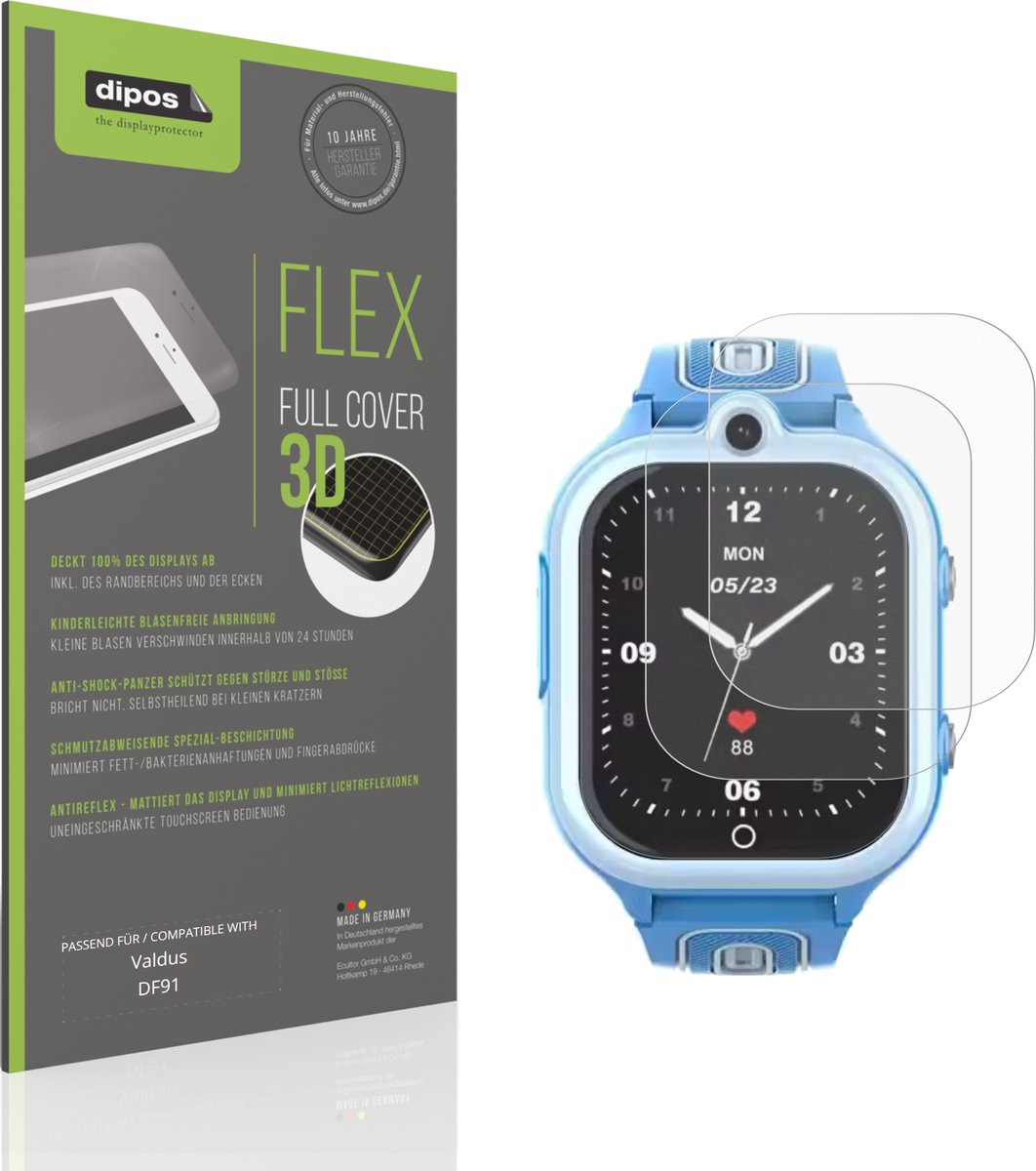 dipos FLEX – 2x Matte Screenprotector geschikt voor Valdus DF91 | Volledige Schermbescherming | Case-Friendly