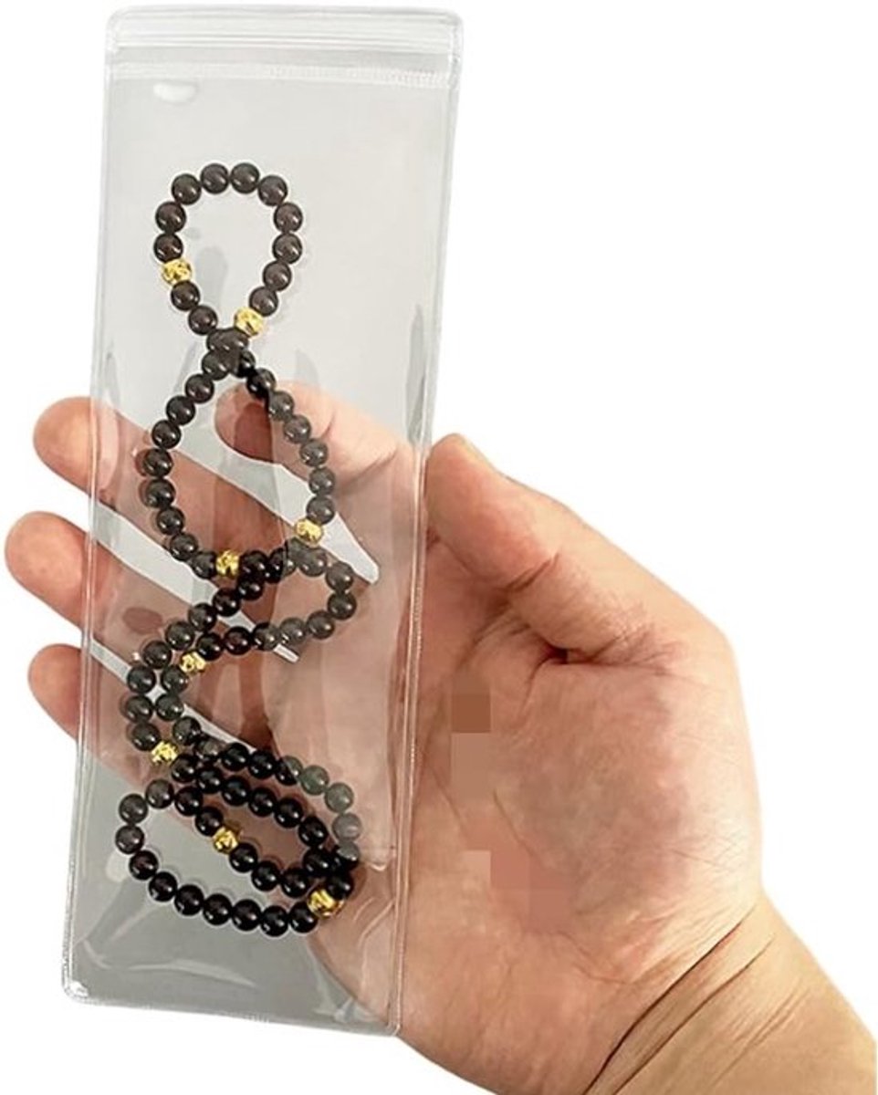 50 Transparante Lange Sieraden Tassen met Rits, 7x20cm PVC Tassen voor Weergave, Bescherming tegen Oxidatie en Verkleuring, Ideaal voor Verpakking en Verzending van Sieraden