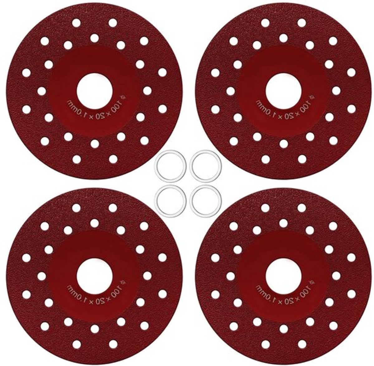 Diamant Bevel Zaagbladen Set van 4 voor Rock Slab Slijpen en Schuren van Natuursteen