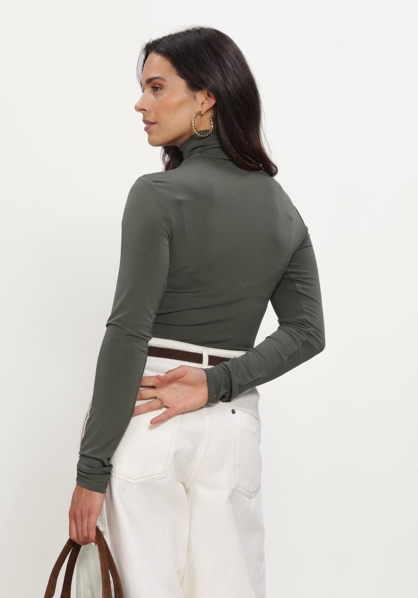 Notre-V Nv-inger Tops & T-shirts Dames - Shirt - Olijf - Maat XXL