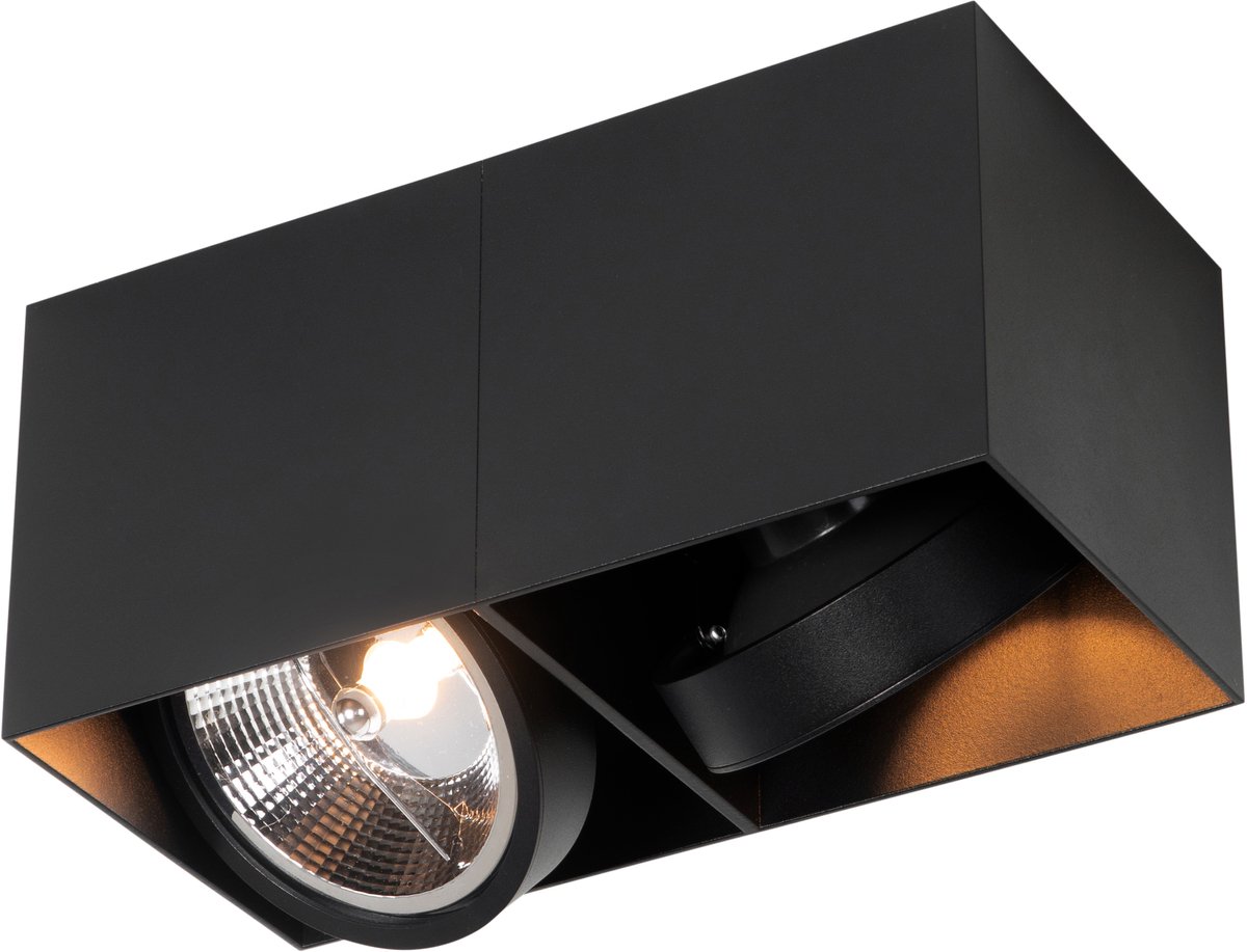 Qazqa smart led verstelbare spot, opbouwspot, plafondspot - Box - zwart , incl. 10W ledlamp, 2200K - 6500K, extra warmwit - daglicht, dimbaar, 26cm,