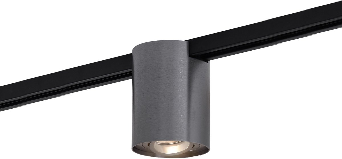 Qazqa moderne railsysteem verlichting, railverlichting - Iconic Rondoo Up - gunmetal, rond, 10cm, ideaal als keuken en lamp woonkamer