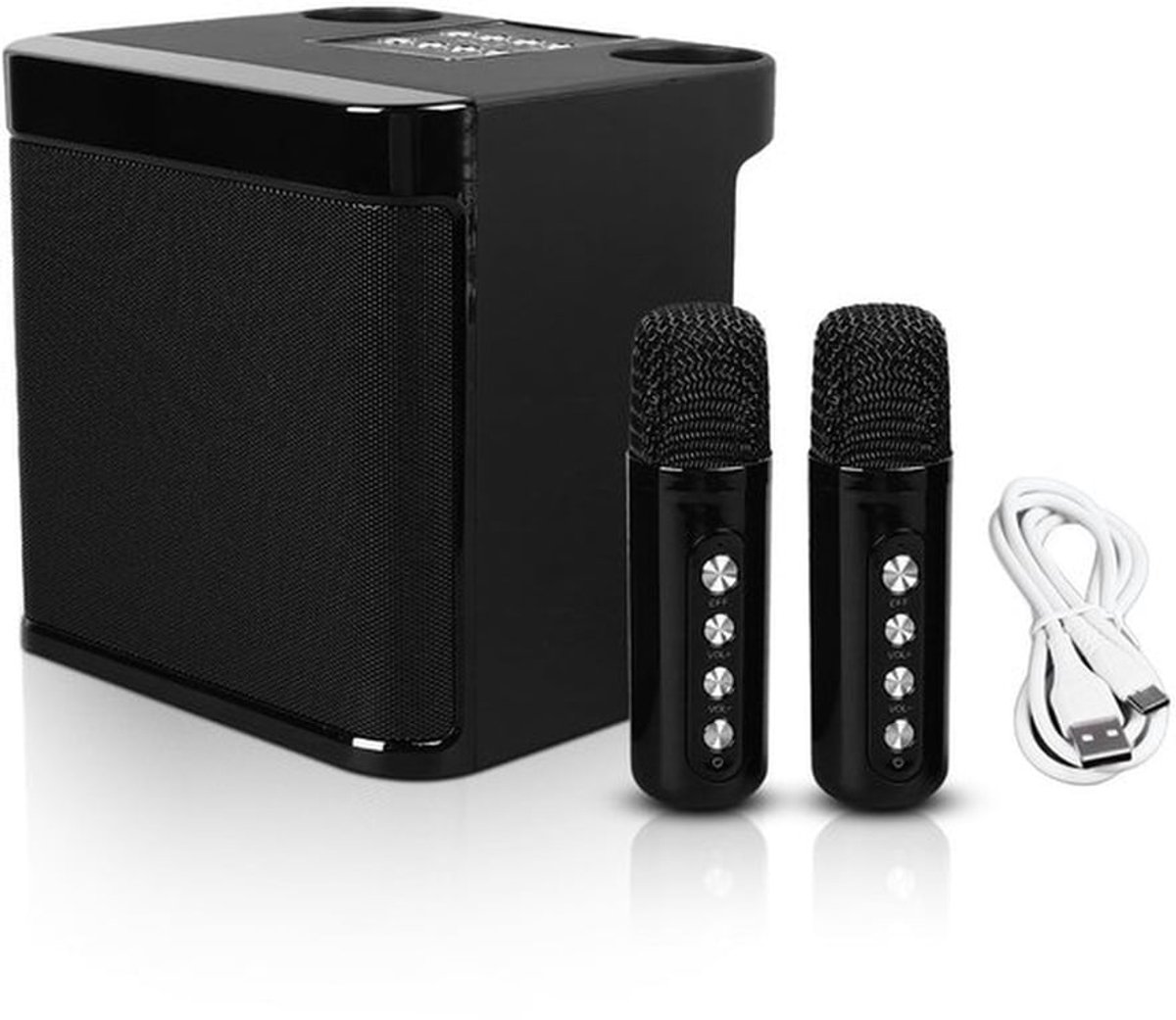 Karaoke Luidsprekers Draagbaar - Bluetooth Luidspreker - Draadloze Microfoons - Thuisfeest/Kamperen - Uitstekende Kwaliteit - Karaoke Machine
