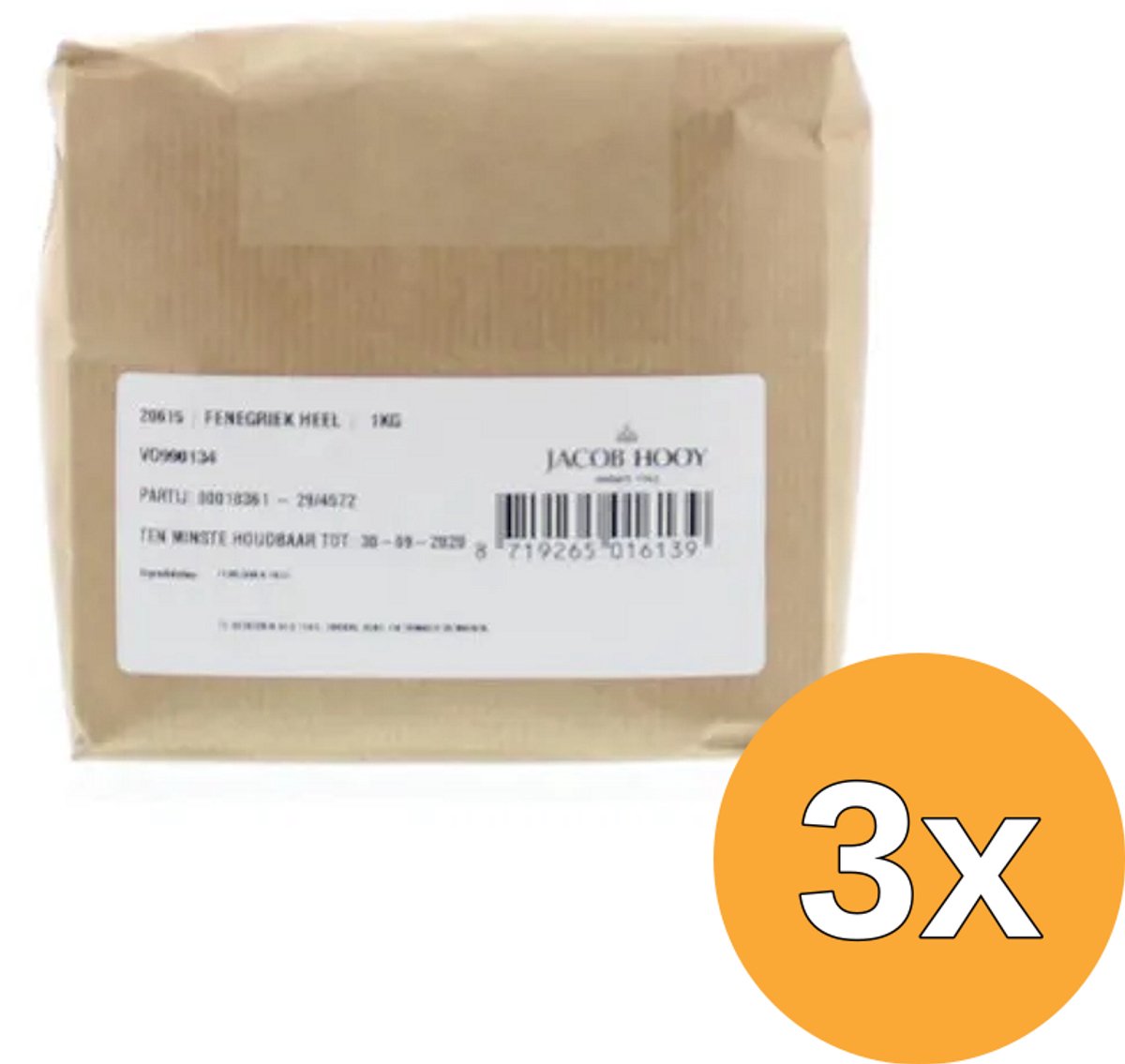 3x Jacob Hooy Fenegriek Heel (1000 gr)