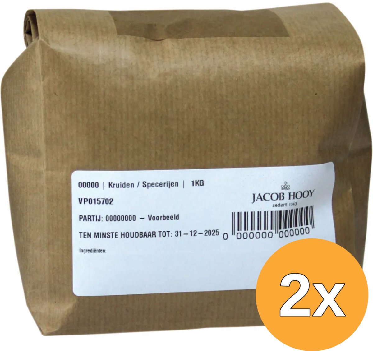 2x Jacob Hooy Monnikspeper Gemalen (1000 gr)
