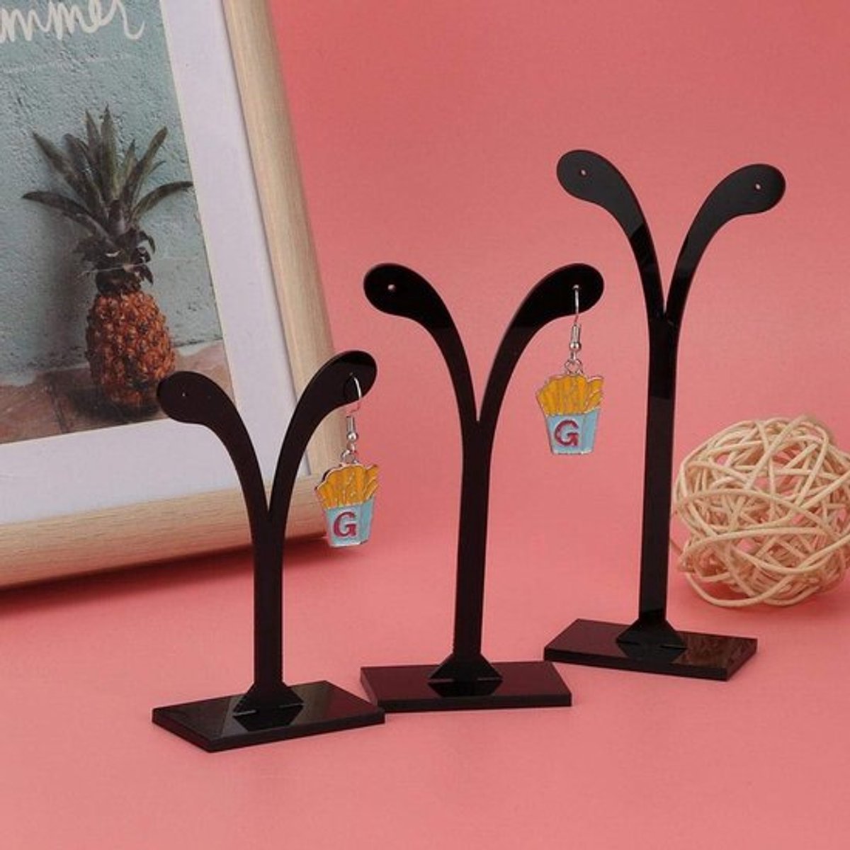 Weergavehouder - 3-Delige Sieradenhouder - Decoratieve organizer - Vierkante vorm - Hoge stabiliteit - Ornamenten-effect - Sieradenstandaard