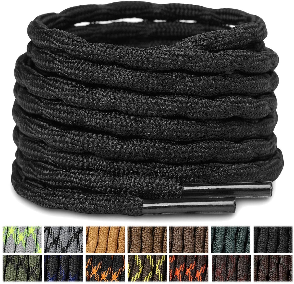 Solidchoice - 2 Paar Ronde Veters voor Hiking en Outdoor Activiteiten