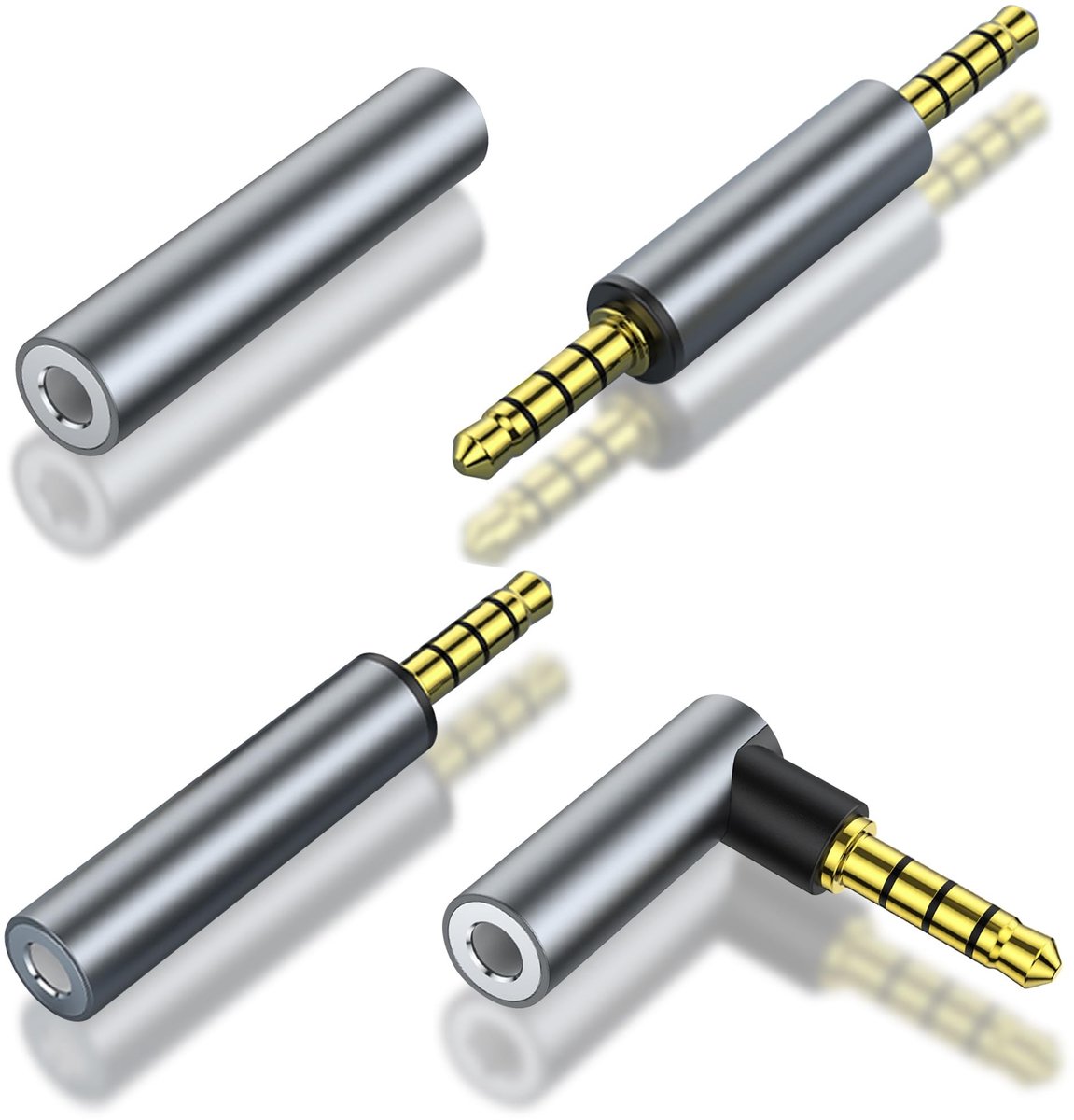 Solidchoice - 3-pack 3.5mm TRRS Stereo Jack Adapter voor Mobiele Apparaten