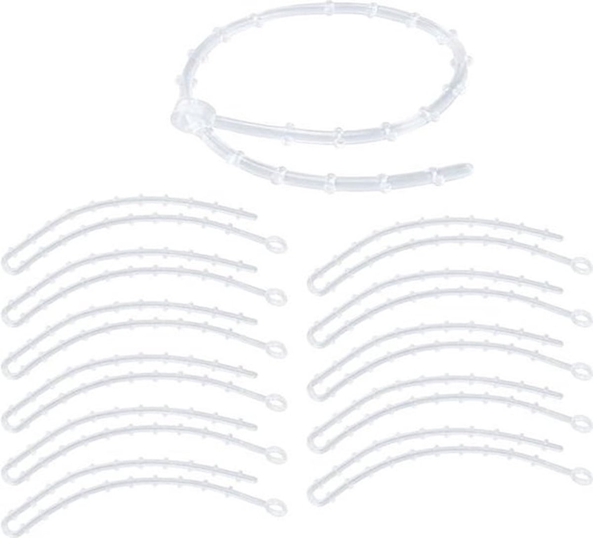 Zoekwoord: herbruikbaar, transparant Contetn in - Herbruikbare transparante kabelbinders - 29 cm lang Ø 3 mm - 12 stuks .