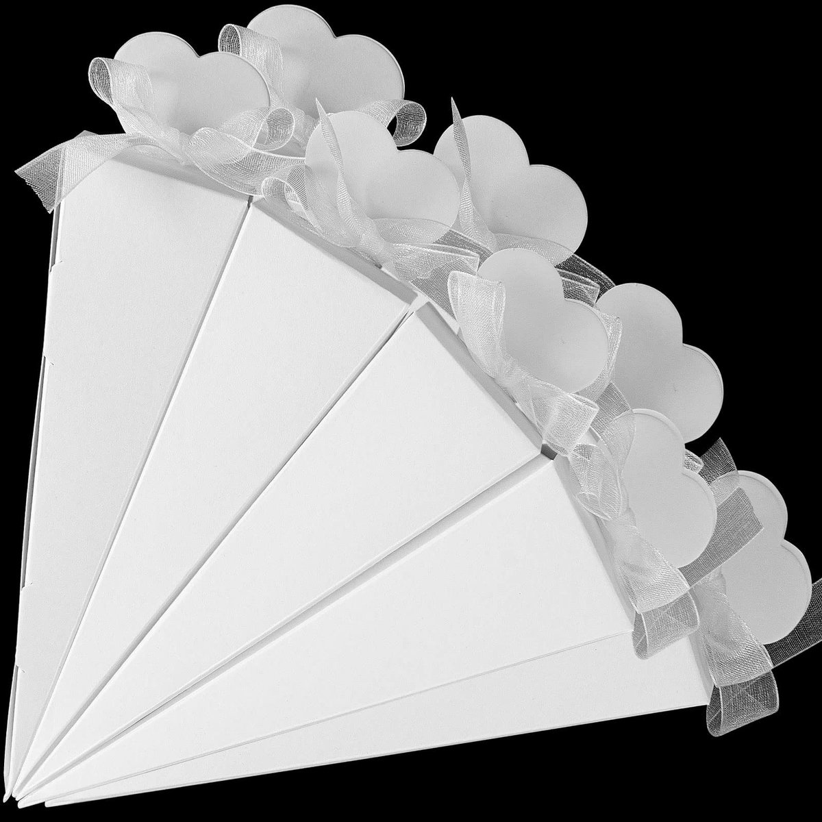 Solidchoice - Set van 50 Witte Rijstconen met Ribbons