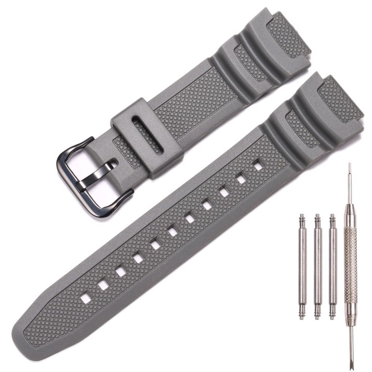 Solidchoice - Vervangband voor Casio Horloges in Grijs