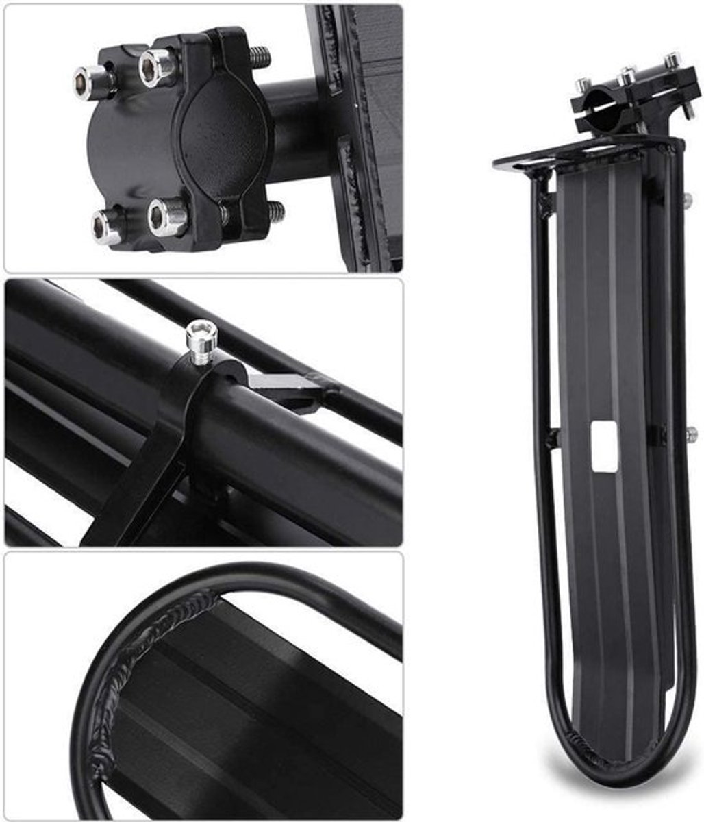 Fietszadel Bagagedrager van Aluminium Legering voor Mountainbike - Achterste Zitting Bagageplank, Fietstoebehoren voor Bevestiging aan Zadelpen