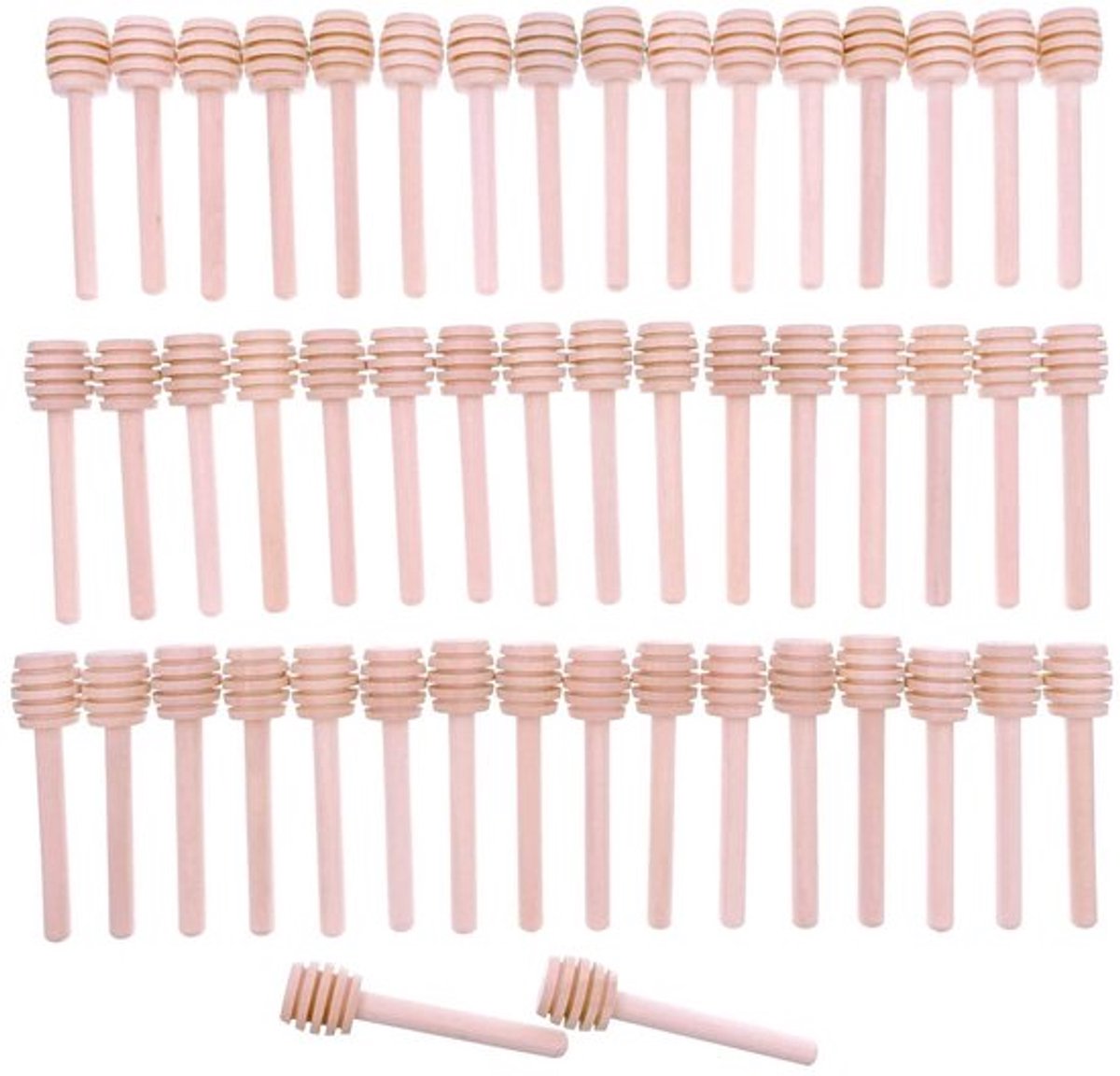 Honinglepels - Houten Honinglifters - Perfect voor Feestjes - Beige - Honingstokjes - Voor Bruiloft en Verjaardag - Set van 50