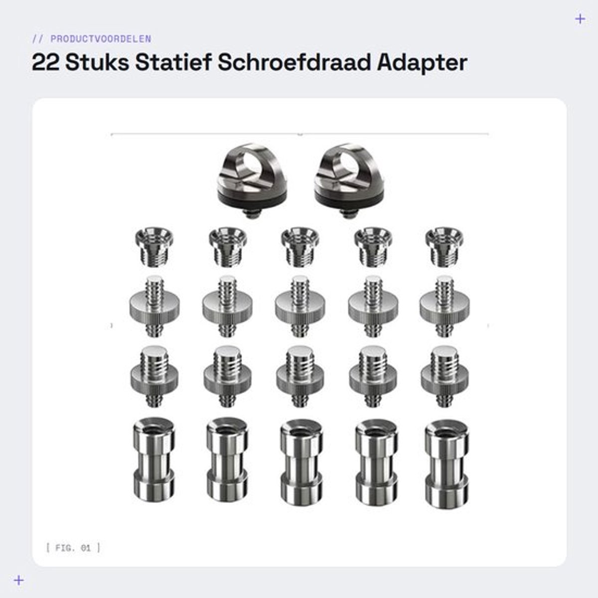 22 Stuks Statief Schroefdraad Adapter 1/4 naar 3/8 Inch
