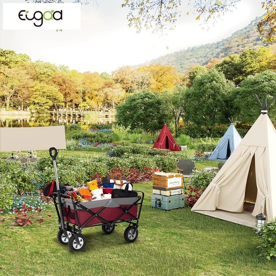 Opvouwbare Bolderkar met 4 Wielen - Belastbaar tot 80 kg - Ideaal voor Tuin en Vakantie van LifeGoods — afbeelding 4