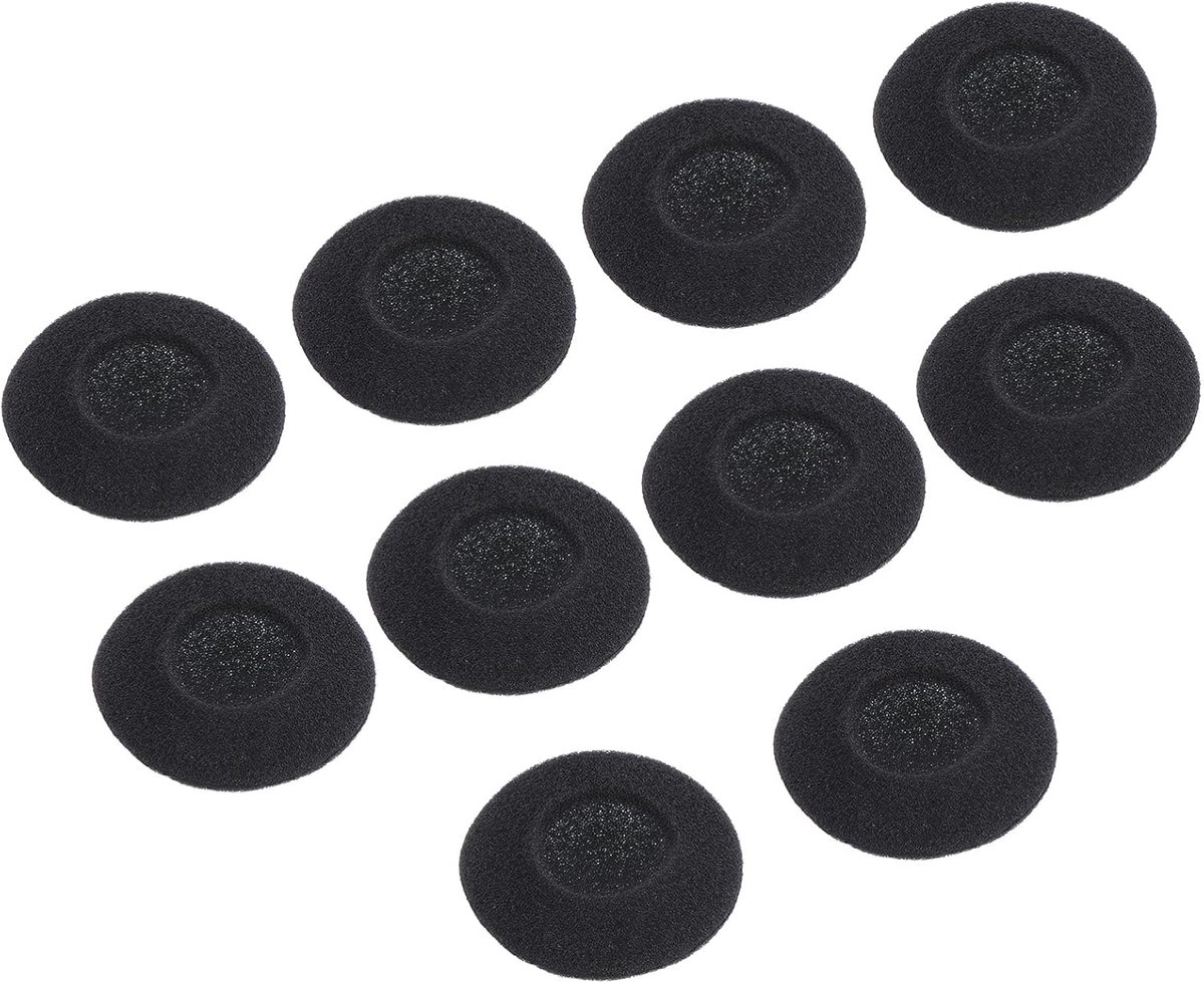 10 stuks vervangende schuimrubberen oordopjes voor hoofdtelefoon, 35 mm, zwart