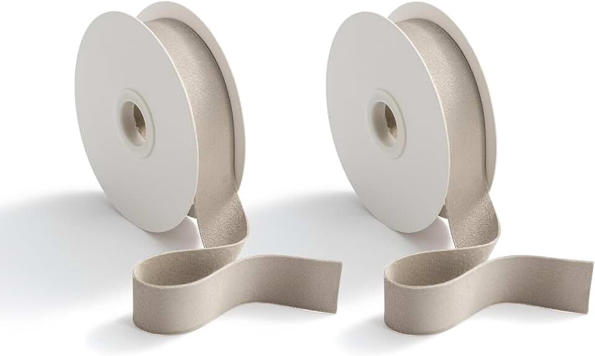 Lint fluweel lichtbruin fluwelen lint breed beige cadeaulint bruiloft decoratielint zijden lint, 9 m x 25 mm
