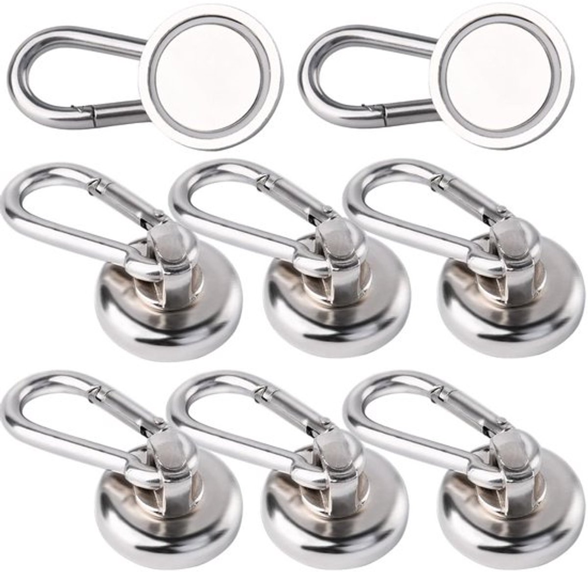 8 Stuks Magnetische Haken Extra Sterk met Neodymium Magneten voor Keuken, Badkamer en Kasten - 22kg Trekvermogen, Ideaal voor Organisatie en Ophangen