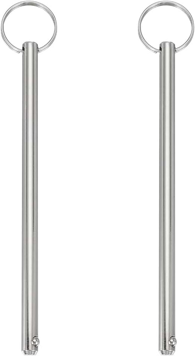 Snelspanpennen, diameter 8 mm, nuttige lengte 135 mm, totale lengte 172 mm, Bimini toppinnen, marine, hardware koolstofstaal voor bootaccessoires, verpakking van 2 stuks