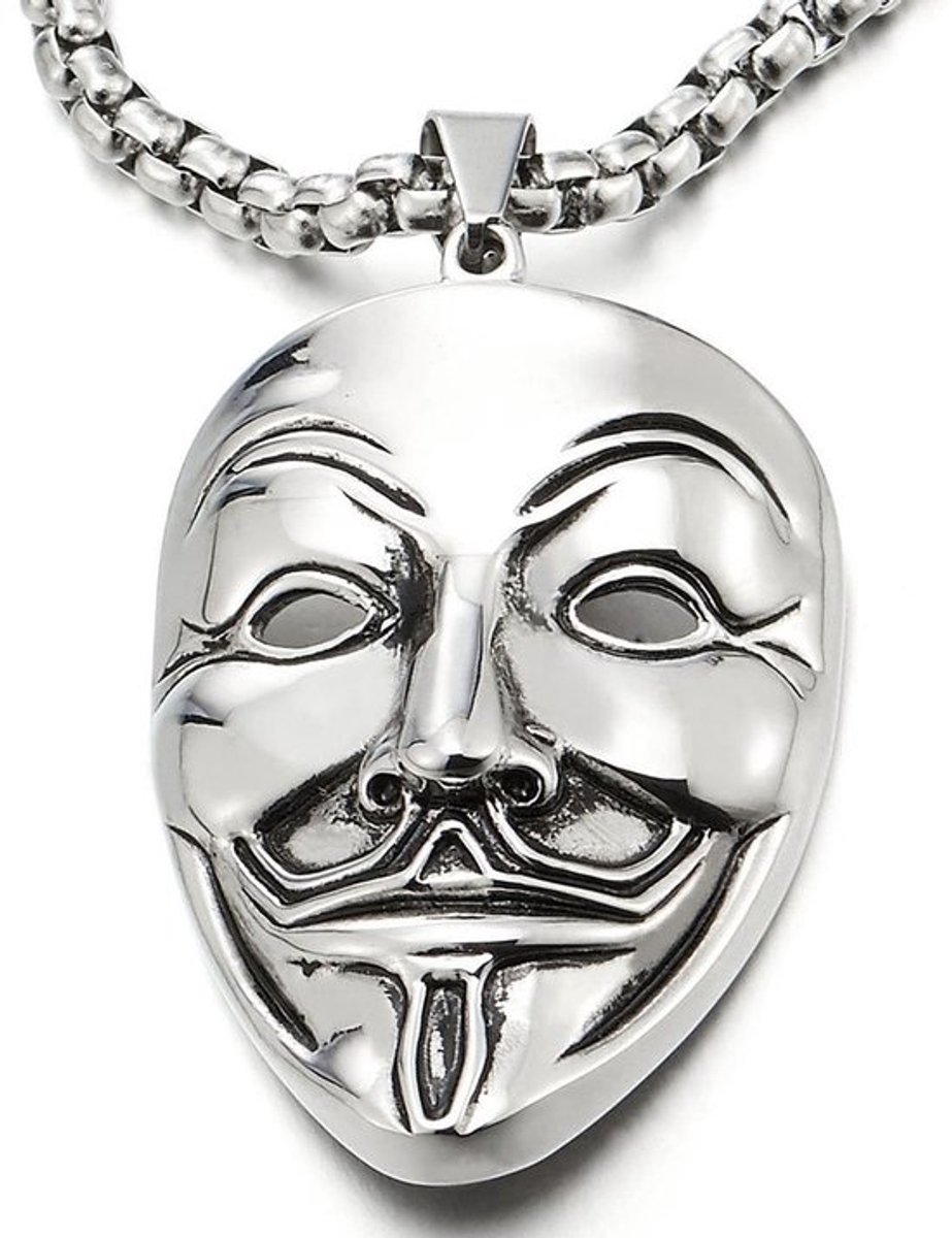 - Klown Mask - Hanger voor Vrouwen en Mannen - 75 cm Ketting - Stijlvol en Modern - Perfect voor Feestjes en Evenementen