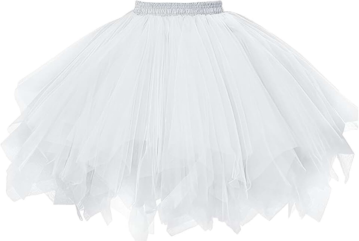 Rok voor dames, knalkleurrijke meerlaagse tutu-rok voor carnaval en jaren 80-feest
