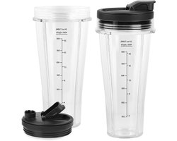 Set van 2 Mengbekers 710 ml (24 oz) Geschikt voor Ninja Blender, Mixer en Reserveonderdelen Ninja-keukenmachine