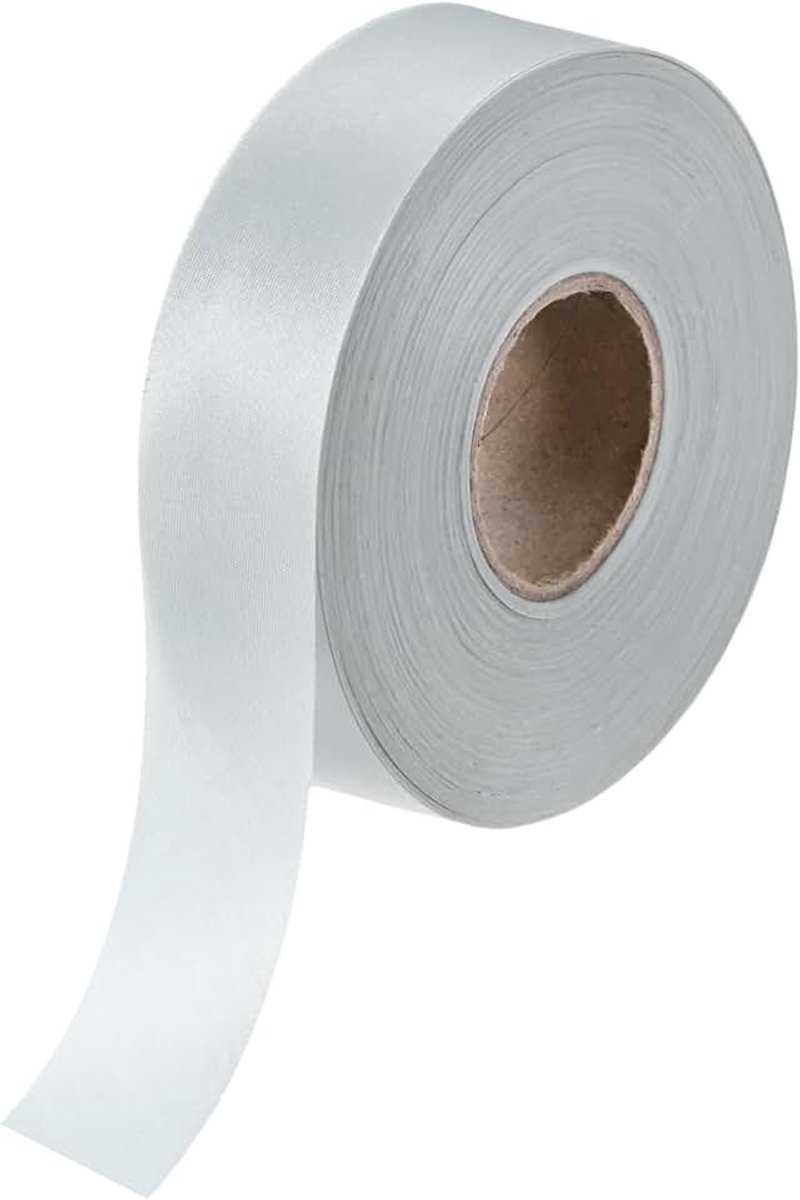 1-pack extra brede enkelvoudige biaisband, 1,2 inch x 55 meter satijnen biaisband voor naaien/naaien/quilten/zomen/doe-het-zelf ambachten/quiltbinding [zilverwit]