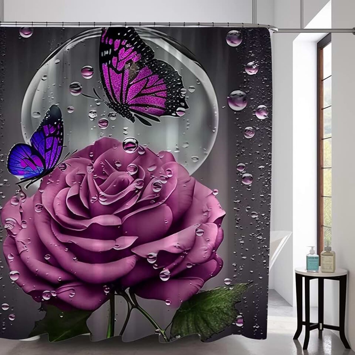 Boho Mushroom Skull Animal Sun Moon Floral Douchegordijn, Kunst Decor Waterdicht Stof Douchegordijn voor Badkamer Set met Haken