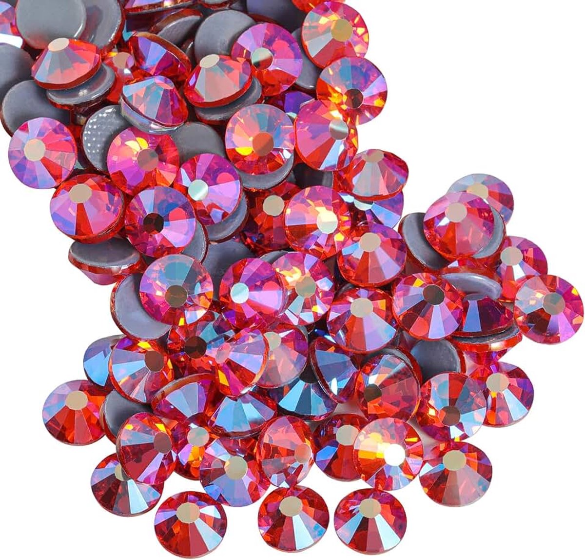 Strassteentjes, hitteefix strass-steentjes om te knutselen, hotfix kristallen ronde edelstenen, oranjeAB, SS12, 3.0-3.2mm