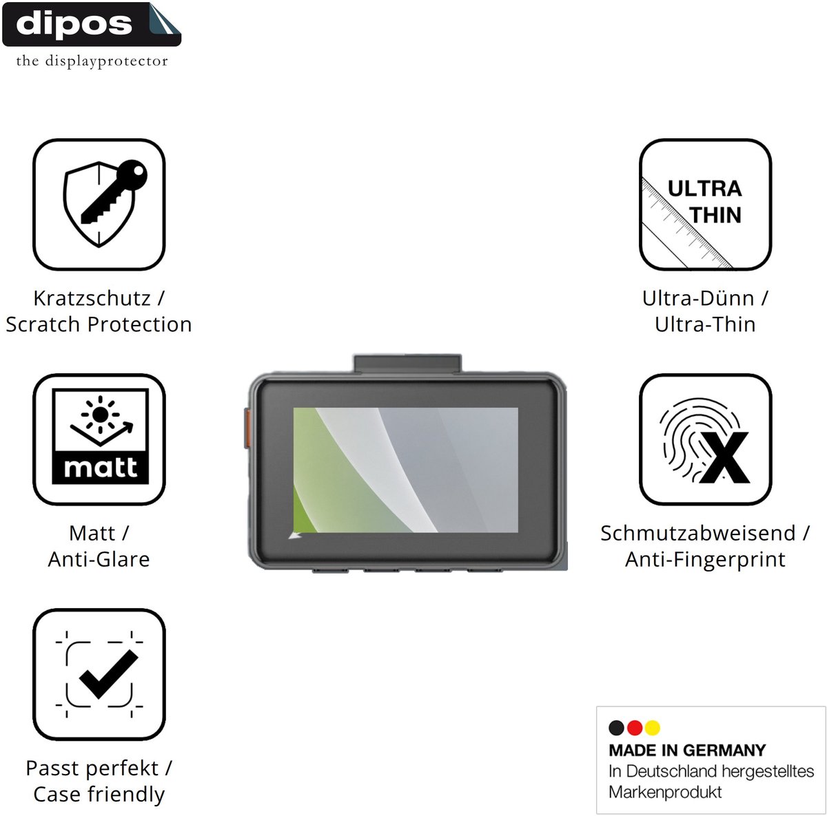 dipos – 4x Matte Beschermfolie geschikt voor Vantrue Element 2 | Krasbestendige & antireflecterende Screenprotector Ultra-Thin
