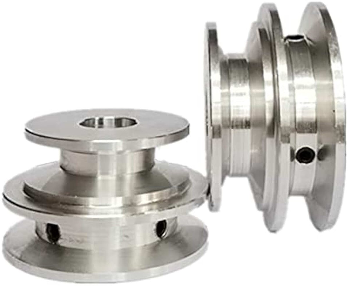 40/50 mm dubbele groefkatrol 8-20 mm vaste boring V-vorm katrol wiel (12 mm gat Dia)