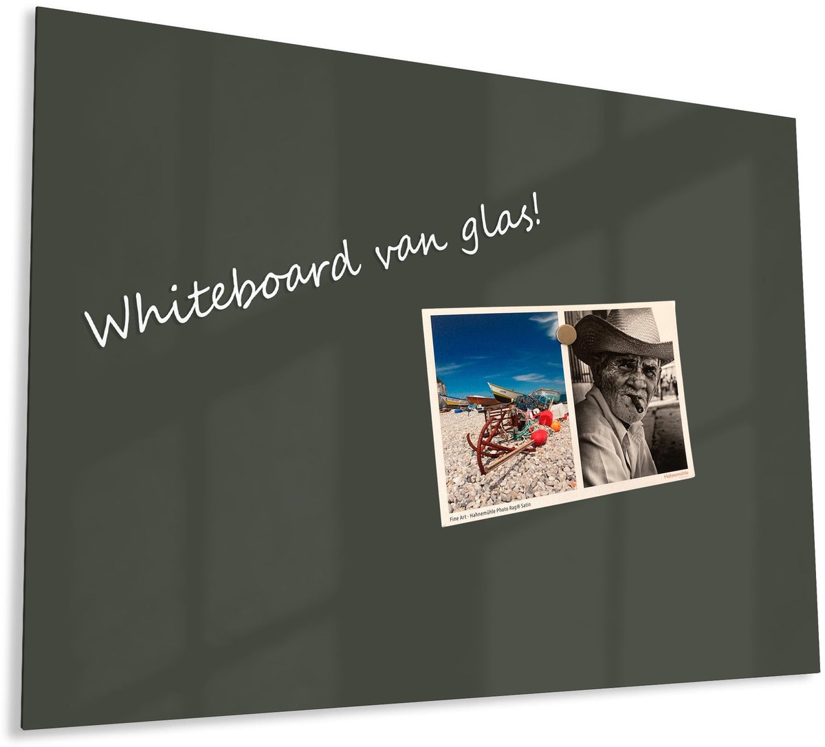 Mydesignglas Glazen Whiteboard - Gehard Glas - Magneetbord - Memobord - Magnetisch - Krasbestendig - Frameless - 60x40cm - Charcoal Shadow - Anthracite Grey
