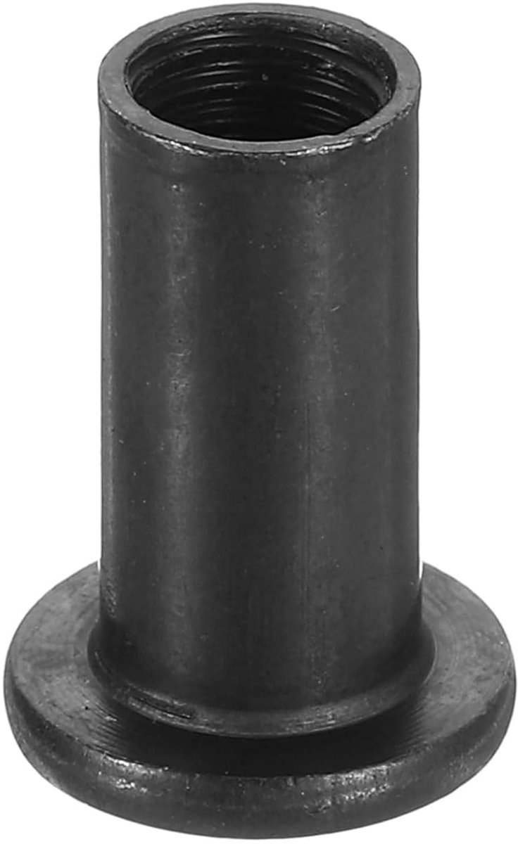 T-moeren M8, 10 stuks zeskantkopmoeren van koolstofstaal voor meubels, hoogte 20 mm, zwart