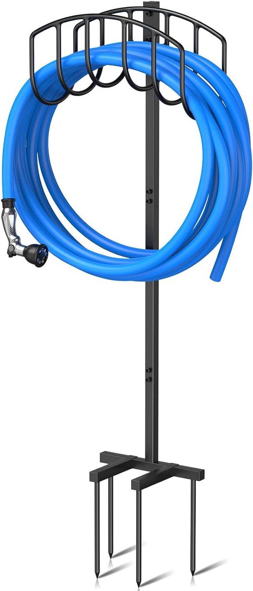 Tuinslanghouder - Slang standaard - Tuin Organiseren - Vrijstaand 4-spike design - 110 cm hoog - Metaal