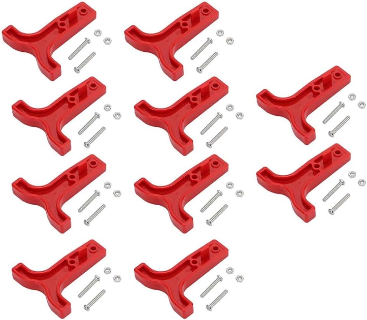 10 Pack 50AMP 600V T-handgrepen voor Anderson Stijl Connector Gereedschap 12-24V Rood