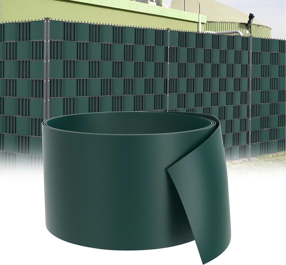 20 x premium harde pvc-zichtwerende stroken voor dubbelstaafmatten, groen, inkijkbescherming voor het hek, balkon, tuinhek, zeer stabiel, 2,5 m x 19 cm