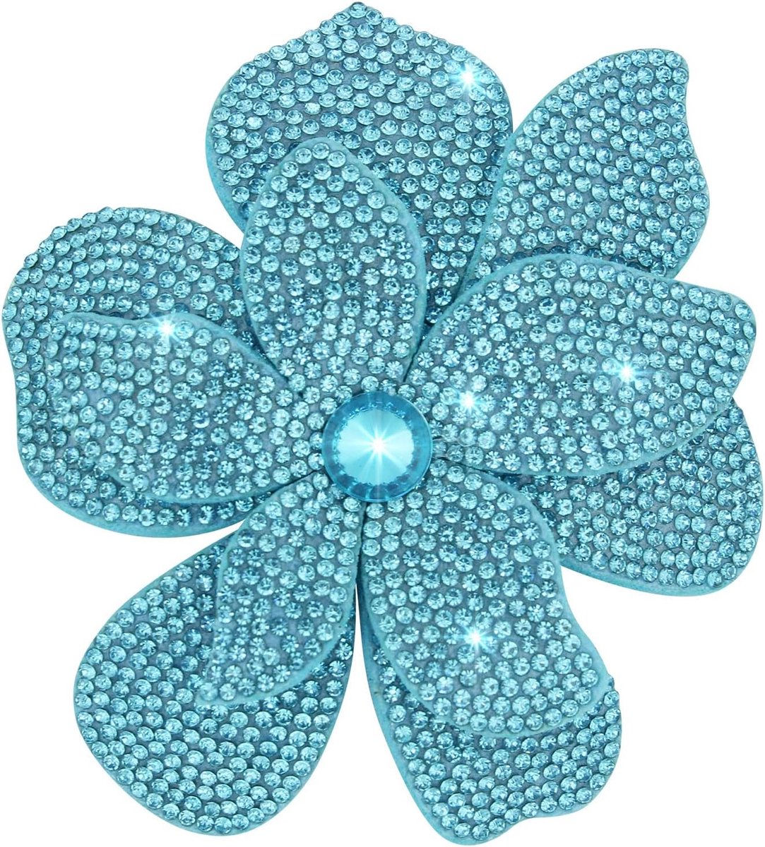 Haarspeld Kunstkristal Dubbele Bloemblaadjes Broche Korset Hoofdsieraad Bloem Haar Pin Accessoires voor Vrouwen Meisjes Party Blauw
