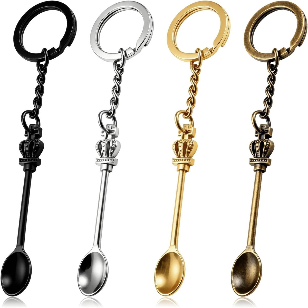8 Stuks Kleine Meetlepels Als Sleutelhanger Met Gespleten Ringen Metaal Mini Poederlepeltjes Voor Medicijnen Pillenpotjes Knutselen Feest Veelzijdig