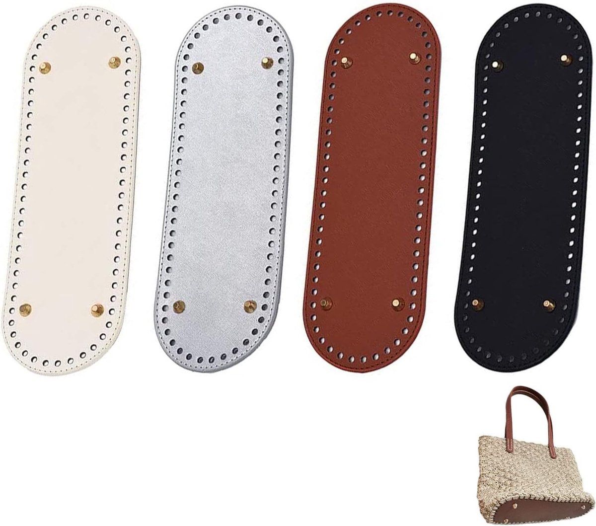 4 Stuks Gehaakte Tas Bodem(30 x 10cm), Breien Gehaakte PU Tas Bodem, Tas Bodem Gehaakt, Gehaakte Tas, Gehaakte Tas Bodem, voor gehaakte tas breitas schoudertas DIY accessoires