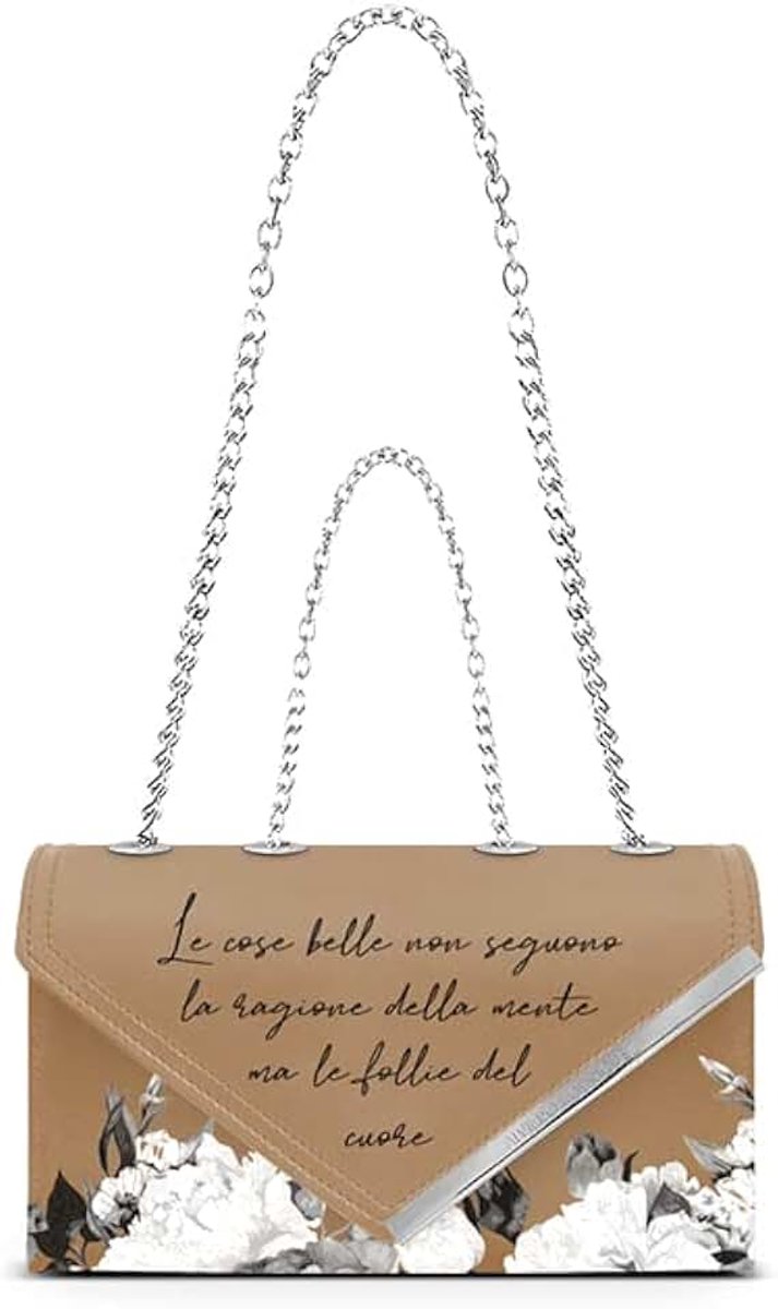 Rodriguez Mirabelle Beige The Beautiful Things driehoekige spatel met zilverkleurige metalen inzet met logo-gravure