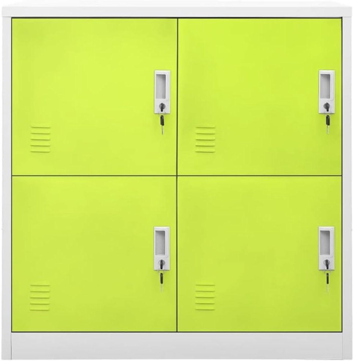 Opbergkast Staal - Garderobekast Kluis - Veilige Opslag - Geïntegreerde Slot - 90 x 45 x 92.5 cm - Lichtgrijs Groen