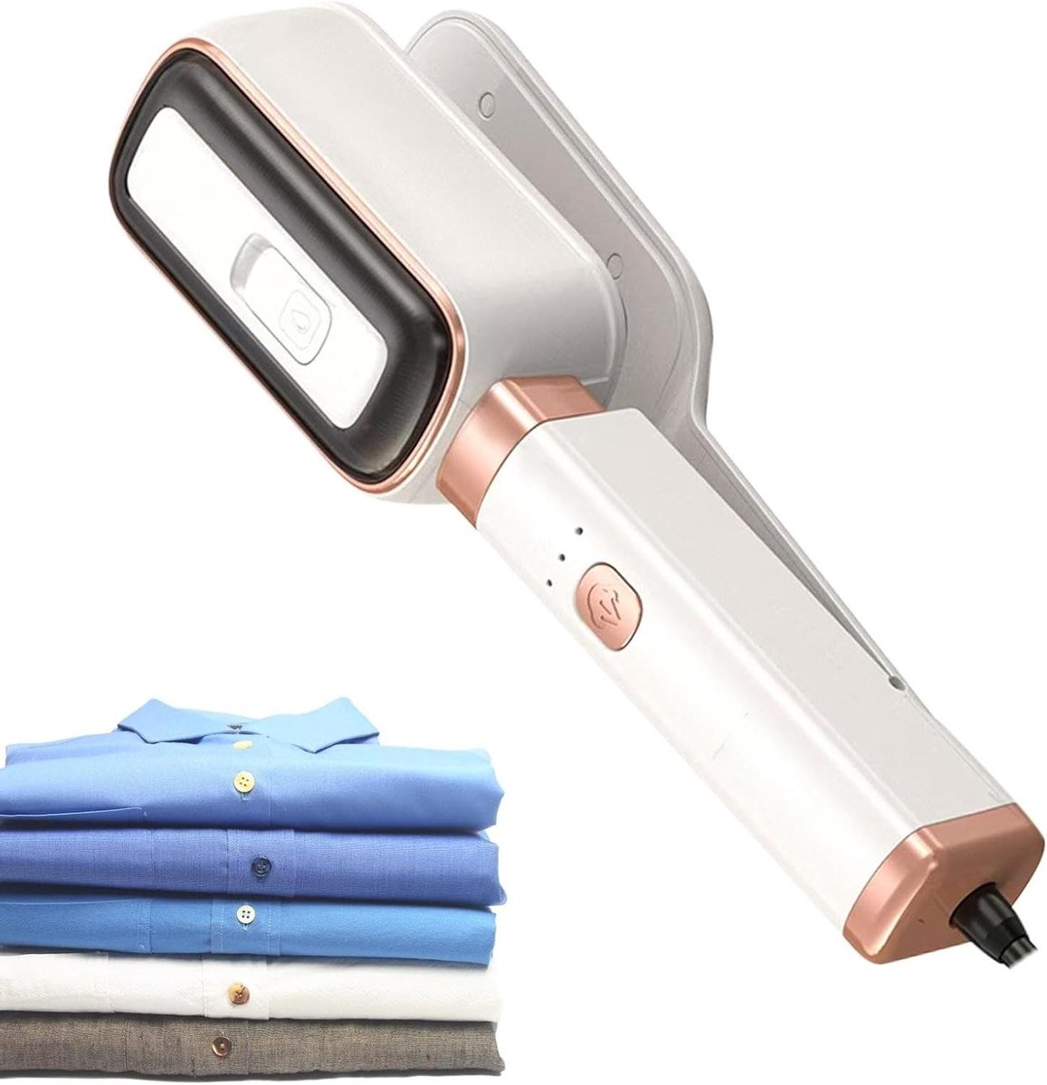Handstomer Kleding - Reisstomer - Glad Maken - 180 Graden Draaibaar - 60 ml Reservoir - Wit Zwart
