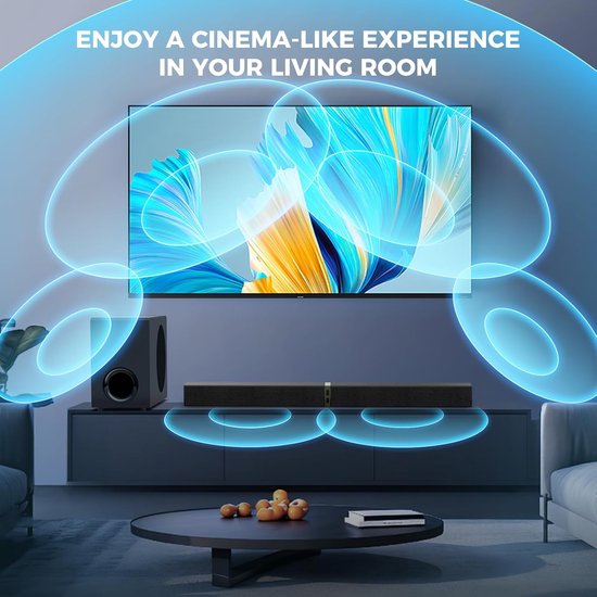 Soundbar met subwoofer - Home cinema systeem - Films en muziek - Draadloze Bluetooth 5.3 - 31 Inch speaker - Zwart — afbeelding 5