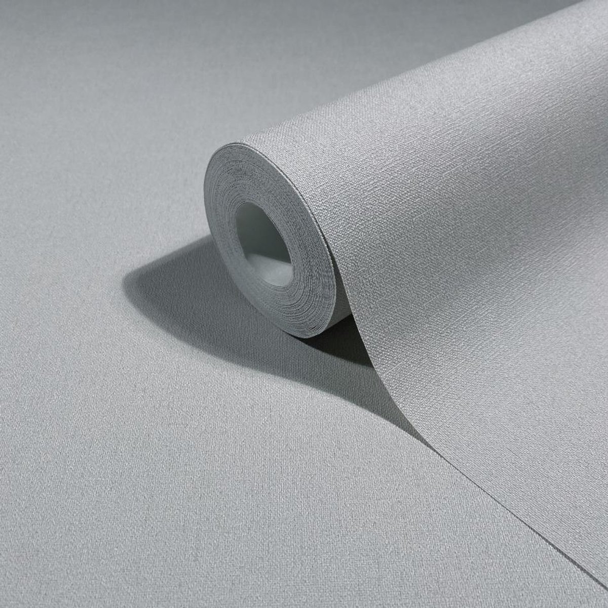 Behang - Uni - Linnenstructuur - Grijs - Japandi - Vliesbehang - Woonkamer Slaapkamer - 0,53 x 10,05 M - Whisper