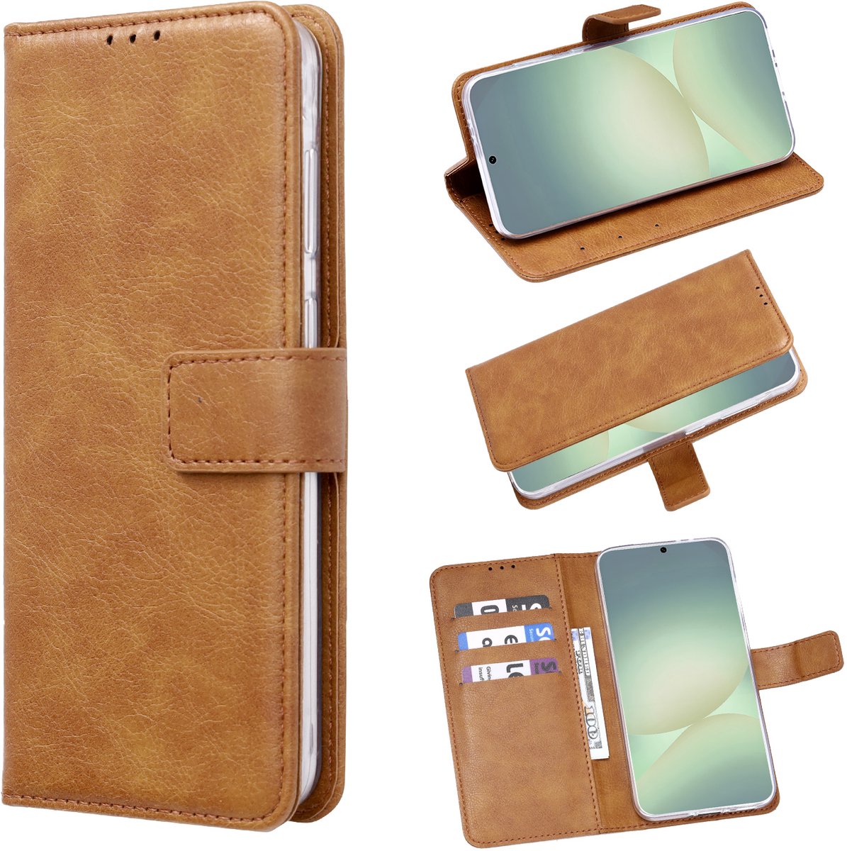 Casemania Hoesje Geschikt voor OPPO Reno16 F 5G - Bruin - Portemonnee Book Case met Pasjeshouder - Wallet Telefoonhoesje
