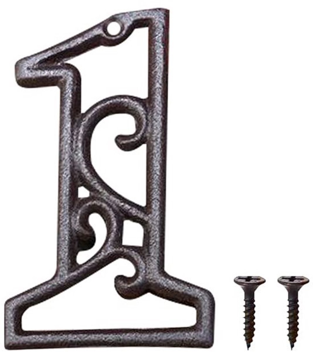 Gietijzeren Huisnummer - Rustiek Adres Teken - Duurzaam en Weerbestendig - 4.5 Inch - Perfect voor Thuis - Metalen Nummer - Geschikt voor...