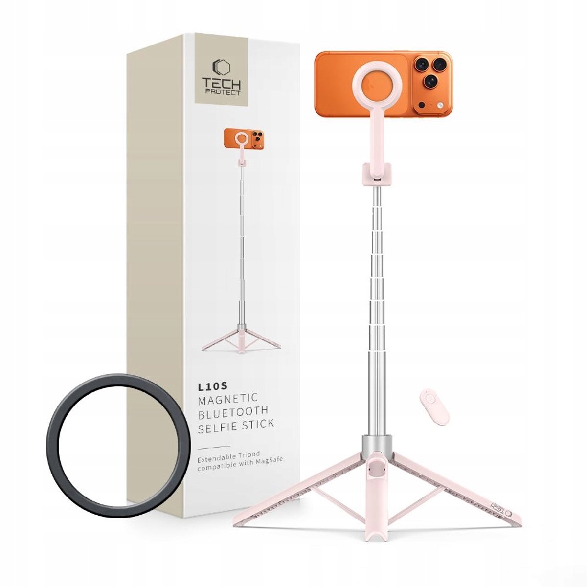 Tech-Protect L10S MagSafe Selfie Stick Statief met Bluetooth - 1,5m