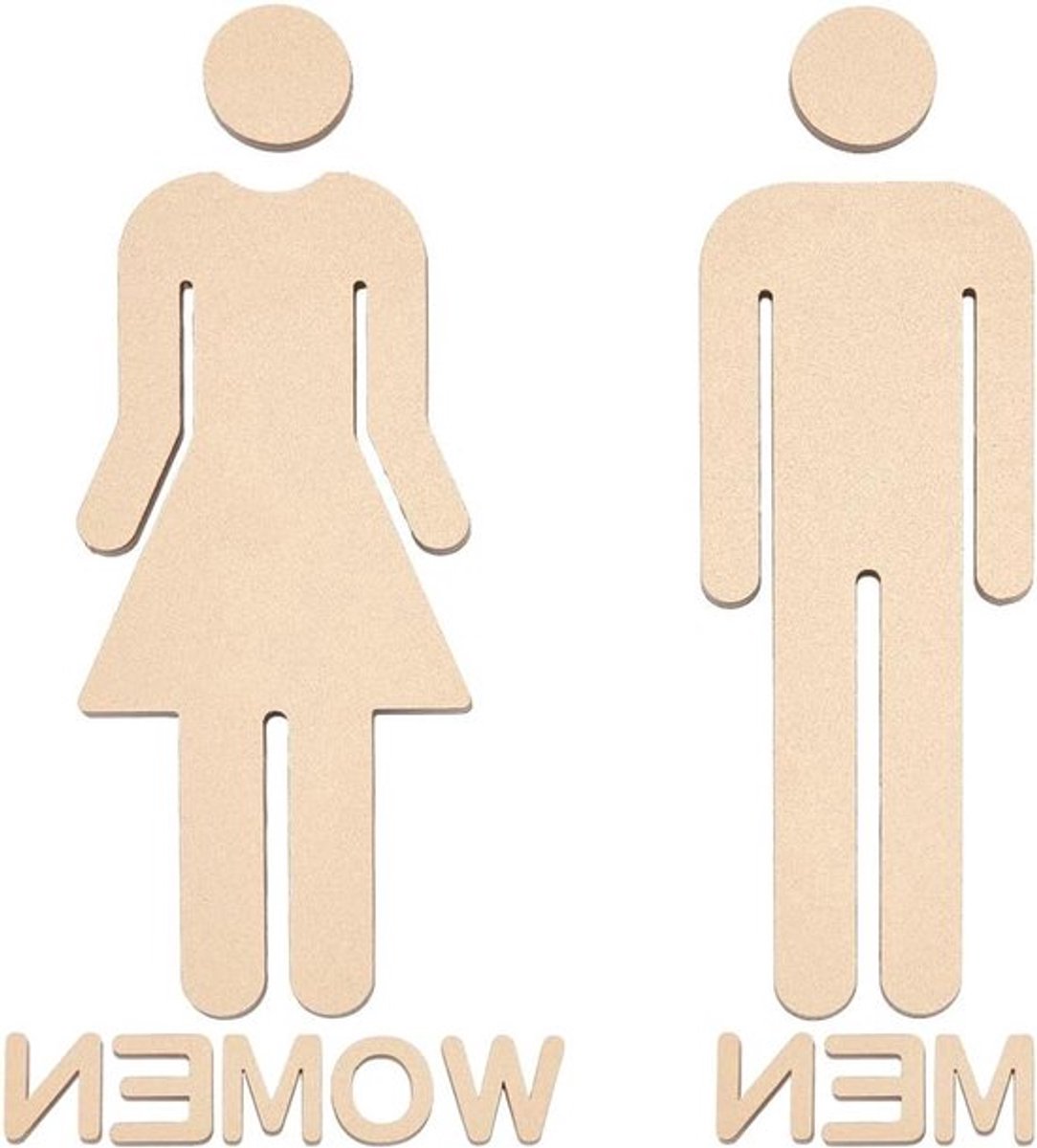 Toiletbord Mannen Vrouwen Geborsteld Badkamerbord Gouden Acryl Stickers Deursignalisatie Decor Zelfklevende toiletbord voor Bedrijf Restaurant Parkeren Wc-bord